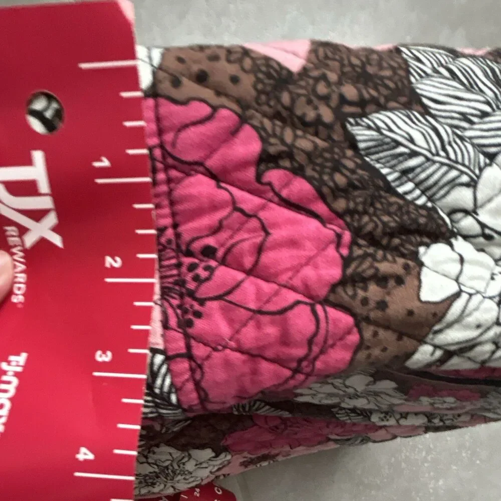 Vera Bradley Floral Pink Brown White computer bag size 15 x 12 x 4 inches